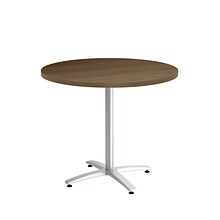 Union & Scale™ Workplace2.0™ Multipurpose 36 Round Pinnacle Laminate Seated Height Silver Base Tabl