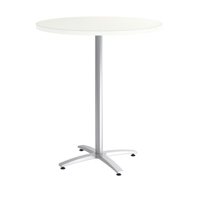 Union & Scale™ Workplace2.0™ Multipurpose 36 Round Silver Mesh Laminate Bistro Height Silver Base T