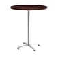 Union & Scale Workplace2.0™ Multipurpose 36" Round Mahogany Laminate Bistro Height Silver Base Table (54797)