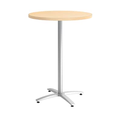 Union & Scale™ Workplace2.0™ Multipurpose 30 Round Natural Maple Laminate Bistro Height Silver Base