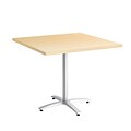 Union & Scale™ Workplace2.0™ Multipurpose 36 Square Natural Maple Laminate Seated Height Silver Bas