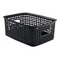 Plastic Weave Bin; Black, Small