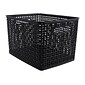 Plastic Weave Bin; Black, Large