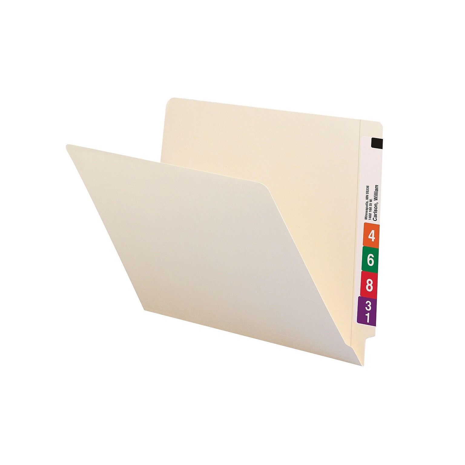 Smead End Tab 100% Recycled File Folder, Shelf-Master Reinforced Straight-Cut Tab, Letter Size, Manila, 100/Box (24160)