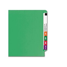 Smead Colored End Tab File Folder, Shelf-Master Reinforced Straight-Cut Tab, Letter Size, Green, 100