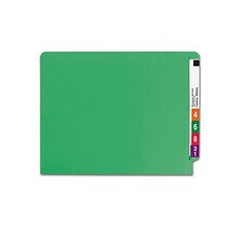 Smead Colored End Tab File Folder, Shelf-Master Reinforced Straight-Cut Tab, Letter Size, Green, 100