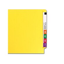 Smead Colored End Tab File Folder, Shelf-Master Reinforced Straight-Cut Tab, Letter Size, Yellow, 10