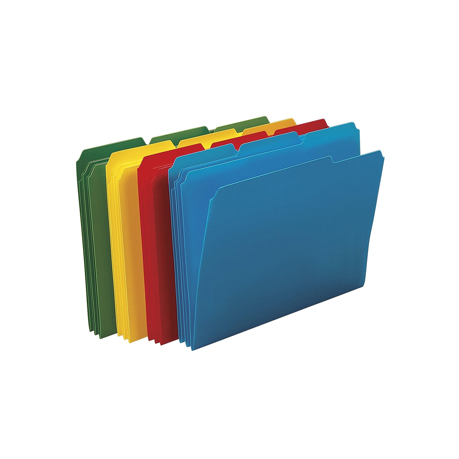 Smead Poly File Folder, 1/3-Cut- Tab Letter Size, Assorted Colors, 24/Box (10500)