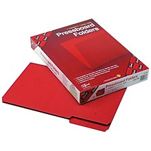 Smead Pressboard File Folder, 1/3-Cut Tab, 1 Expansion, Legal Size, Bright Red, 25 per Box (22538)