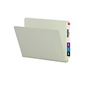 Smead End Tab Pressboard File Folder, Straight-Cut Tab, 2 Expansion, Letter Size, Gray/Green, 25/Bo
