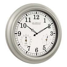 La Crosse Technology 18 Inch IN/OUT Quartz Wall Clock with Thermometer and Hygrometer (WT-3181PL-Q)