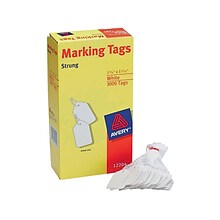 Avery® Marking Pre-Strung Tags 1.09W x 1.75L White, 1000/Pack (12204)