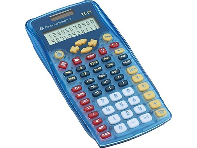 Texas Instruments Explorer 11-Digit Battery/Solar Powered Scientific Calculator, Blue (TI-15)