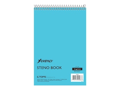 Ampad Steno Pad, 6 x 9, Gregg, Blue Cover, 80 Sheets/Pad (TOP25-286)