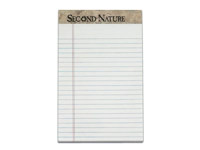 TOPS Second Nature Notepads, 5 x 8, Narrow, White, 50 Sheets/Pad, 12 Pads/Pack (74830)