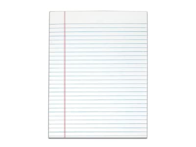 TOPS Legal Notepads, 8.5 x 11, Wide, White, 50 Sheets/Pad, 12 Pads/Pack (7523)