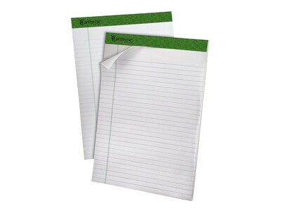 Ampad Earthwise Notepads, 8.5 x 11.75, Wide, White, 50 Sheets/Pad, 4 Pads/Pack (TOP 40102R)