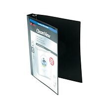 Wilson Jones CleanView Professional 1 3-Ring View Binders, Black (43341)