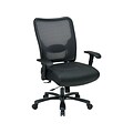 Space Seating 75 Series AirGrid Mesh Back Leather Computer and Desk Chair, Black (75-47A773)