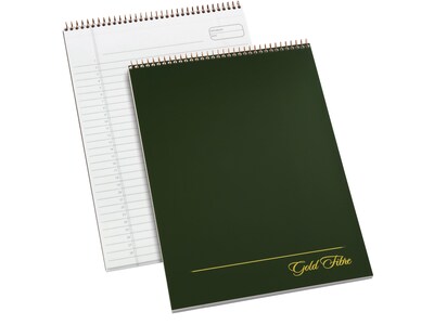 Ampad Gold Fibre Designer Series Notepad, 8.5 x 11.75, Wide Ruled, Classic Green Cover, 70 Sheets/