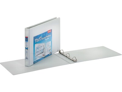 Cardinal ClearVue 1" 3-Ring View Binder, D-Ring, White (22112V4)