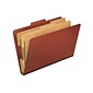 Pendaflex PressGuard Paperboard Heavy Duty Classification Folders, Legal Size, 2 Dividers, Brick Red, 10/Box (PFX2257R)