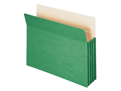 Smead Paper Stock File Pocket, 3.5 Expansion, Letter Size, Green (73226)