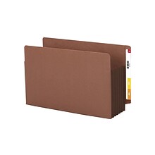 Smead End Tab Pocket, Reinforced Straight-Cut Tab, 5.25 Expansion, XL Legal, Redrope with Dark Brown