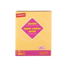 Staples Pastel 30% Recycled Colored Paper, 20 Lbs., 8.5 x 11, Goldenrod, 5000/Carton (14788-AA)