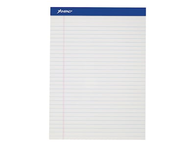 Ampad Notepads, 8.5 x 11, Wide, White, 50 Sheets/Pad, 12 Pads/Pack (TOP20-320)