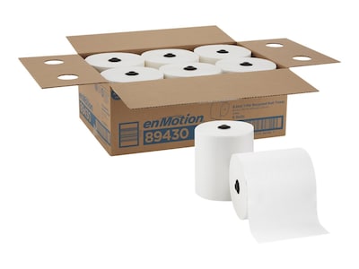 enmotion Recycled Recycled Hardwound Paper Towels, 1-ply, 700 ft./Roll, 6 Rolls/Carton (89430)