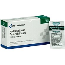 First Aid Only Anti-Itch Cream with Hydrocortisone, 0.03 oz., 25/Box (G486)