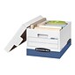 Bankers Box R-Kive® Heavy-Duty FastFold File Storage Boxes, Lift-Off Lid, Letter/Legal Size, White/Blue, 12/Carton (07243)