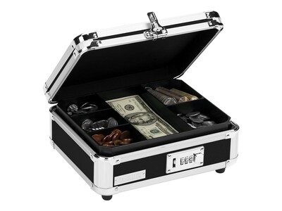 Vaultz Cash Box, 6 Compartments, Black (VZ01002)