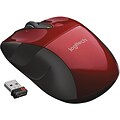 Logitech M525 910-002697 Wireless Optical Mouse, Red/Black