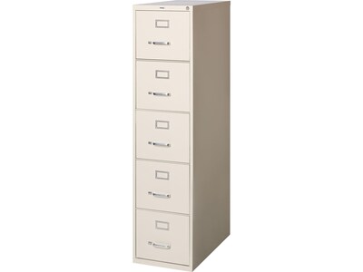 Quill Brand® Commercial 5 File Drawer Vertical File Cabinet, Locking, Putty/Beige, Letter, 26.5"D (20069D)