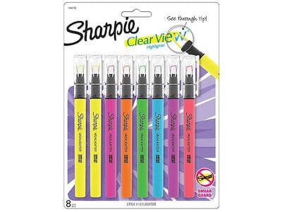 Sharpie Clear View Highlighter, Chisel Tip, Assorted, 8/Pack (1966798/2128218)