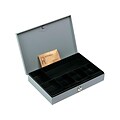 MMF Industries STEELMASTER Cash Box, 6 Compartments, Gray (221618001)
