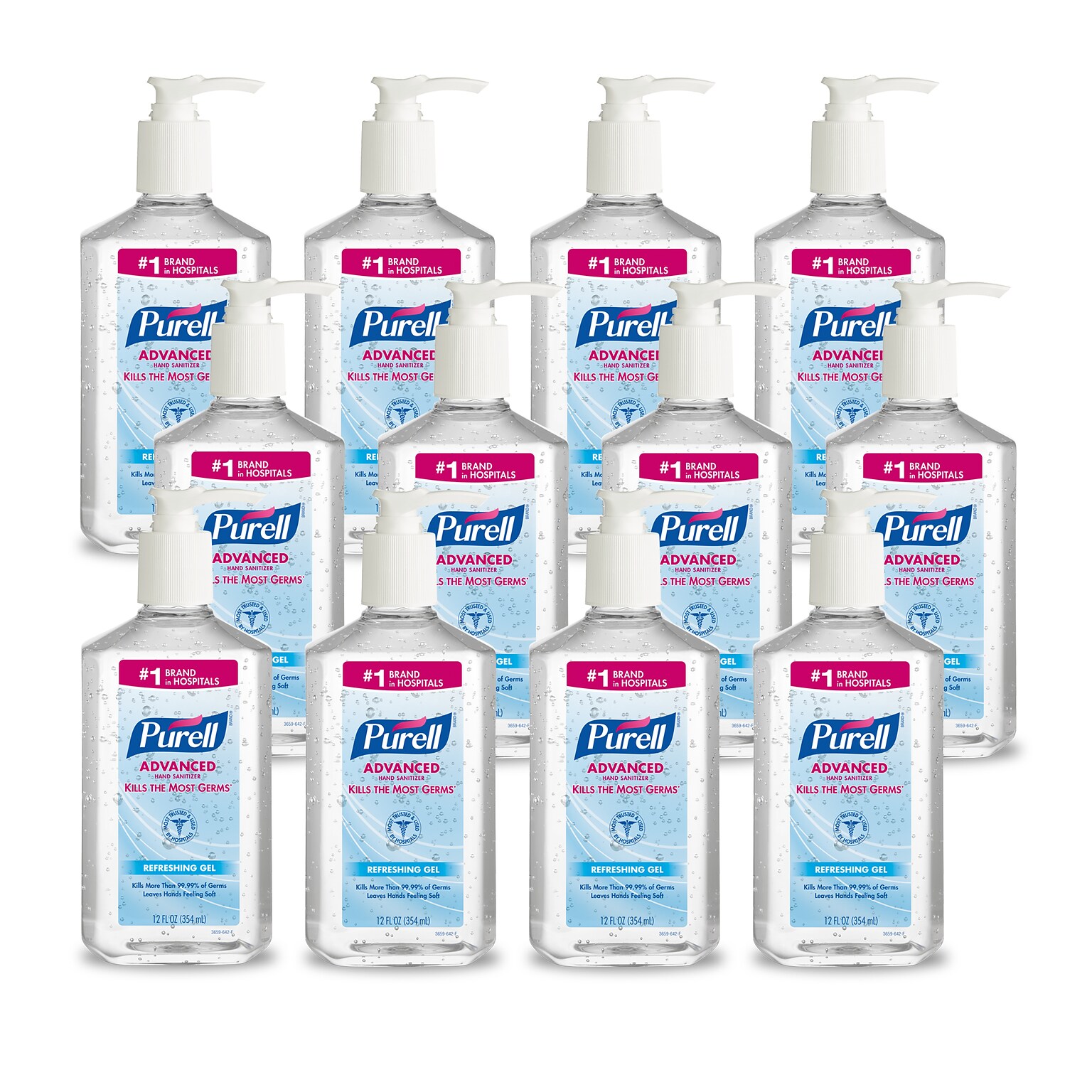 PURELL® Advanced Refreshing 12 oz. Gel Hand Sanitizer, Clean Scent, 12/Carton (3659-12)