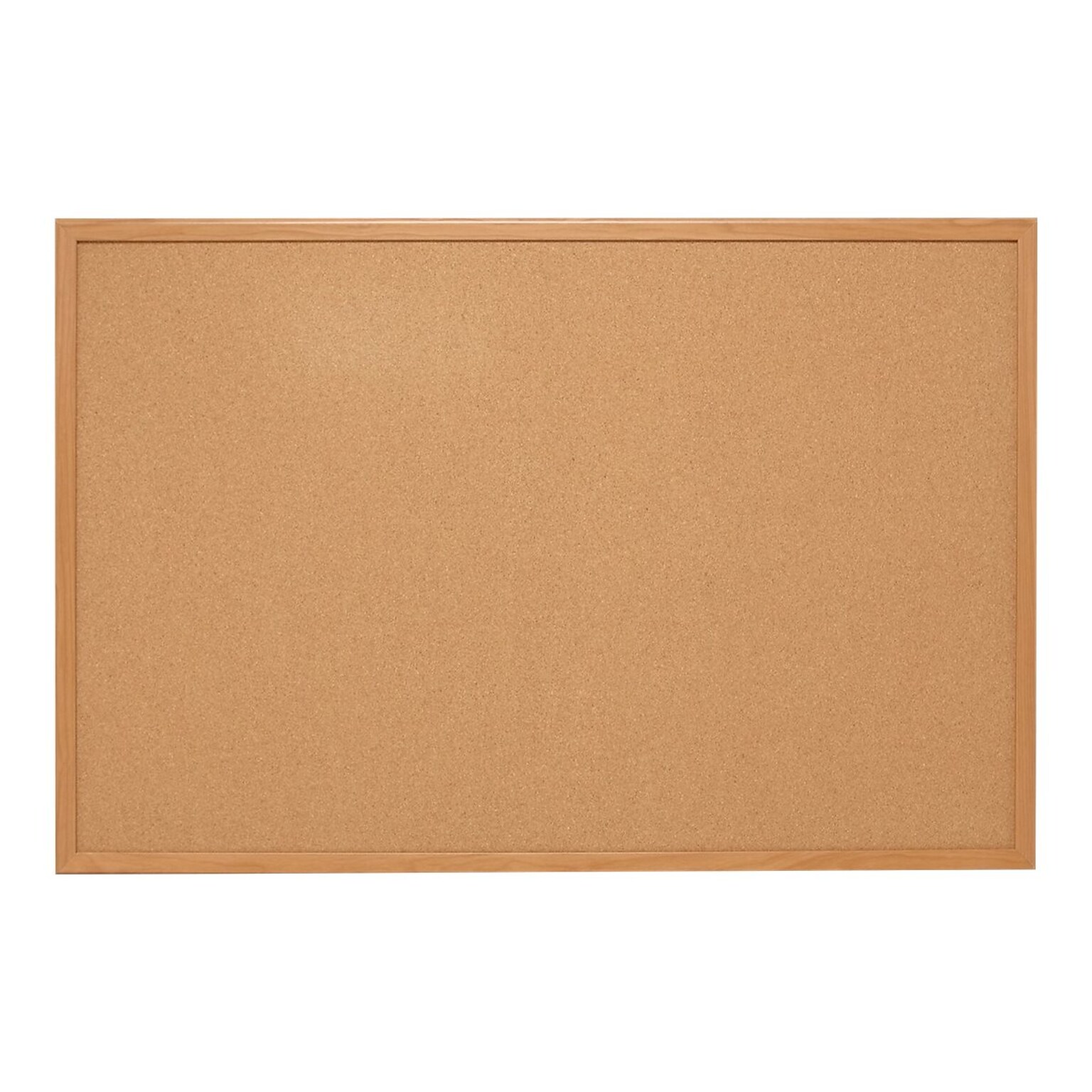 Quill Brand® Standard Durable Cork Bulletin Board, Oak Frame, 5W x 3H (28318-CC)