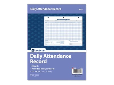 Adams Attendance Records, 50/Pack (ABF 9493)