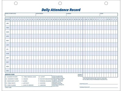 Adams Attendance Records, 50/Pack (ABF 9493)