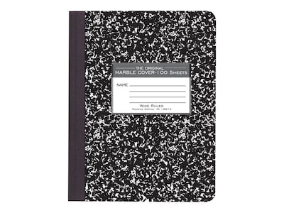 Roaring Spring Paper Products Composition Notebooks, 9.75 x 7.5, Wide Ruled, 100 Sheets, Black (77