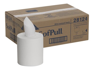 SofPull Centerpull Paper Towels, 1-ply, 320 Sheets/Roll, 6 Rolls/Pack (28124)