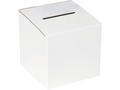 Staples Corrugated Cardboard Ballot Box, White (MBALLOT)