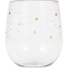 Stars Plastic Stemless Wine Glasses by Elise, 6 Count