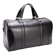 McKlein Carry-all Duffel, Kinzie, Top Grain Cowhide Leather, Black (88195)