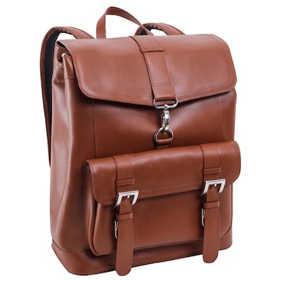 Mcklein Laptop Backpack, Hagen, Top Grain Cowhide Leather, Brown (88024)