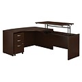 Bush Business Furniture Westfield 60W Right Hand 3 Position Sit to Stand L Desk w/ File Cabinet, Mo