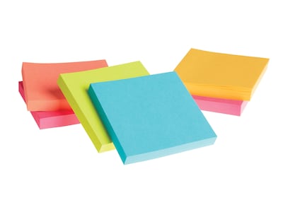 Staples® Notes, 3 x 3, Sorbet Collection, 100 Sheet/Pad, 24 Pads/Pack (S-33BR24)
